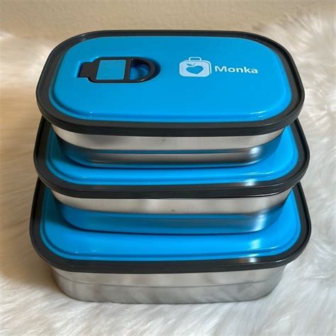 monka stainless steel lunch box|Monka Bento Lunch Box Stackable Stainless Steel Thermal (3 .